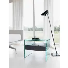 Comodino di Design Moderno in Vetro Extrachiaro Made in Italy– Segreto Viadurini