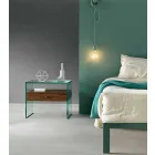 Comodino di Design Moderno in Vetro Extrachiaro Made in Italy– Segreto Viadurini