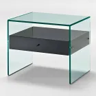 Comodino di Design Moderno in Vetro Extrachiaro Made in Italy– Segreto Viadurini