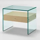 Comodino di Design Moderno in Vetro Extrachiaro Made in Italy– Segreto Viadurini