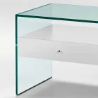 Comodino di Design Moderno in Vetro Extrachiaro Made in Italy– Segreto Viadurini