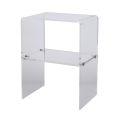 Comodino in Cristallo Acrilico Trasparente con Ripiano Design - Minervo