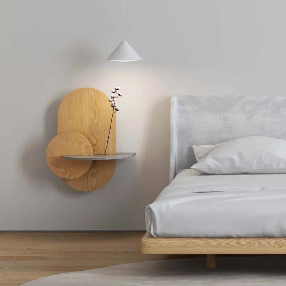 Comodino in Multistrato Composto da 3 Pannelli Modulari Design Moderno - Zita Viadurini