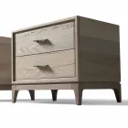 Comodino moderno 2 cassetti in rovere antico, L 60 x P 42 cm, Margo Viadurini