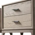Comodino moderno 2 cassetti in rovere antico, L 60 x P 42 cm, Margo Viadurini