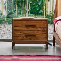 Comodino moderno 2 cassetti in rovere antico, L 60 x P 42 cm, Margo