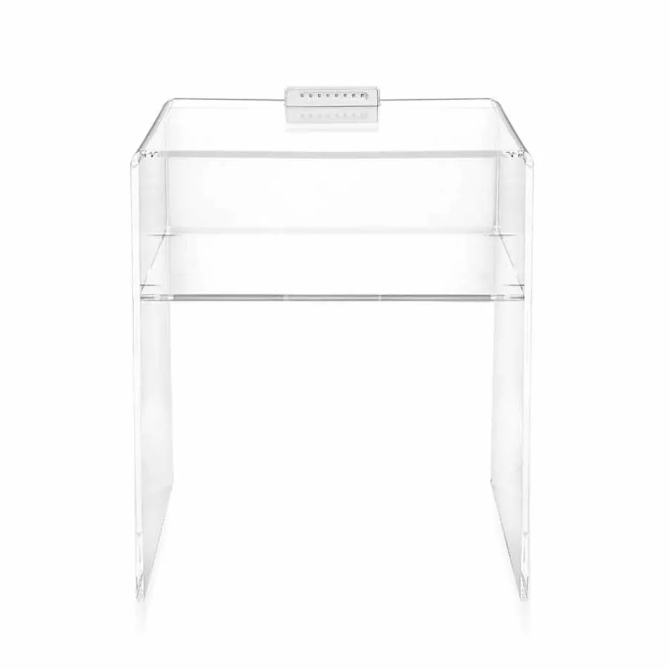 Comodino trasparente con luce LED illuminabile al tocco Adelia Viadurini