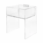 Comodino trasparente con luce LED illuminabile al tocco Adelia Viadurini