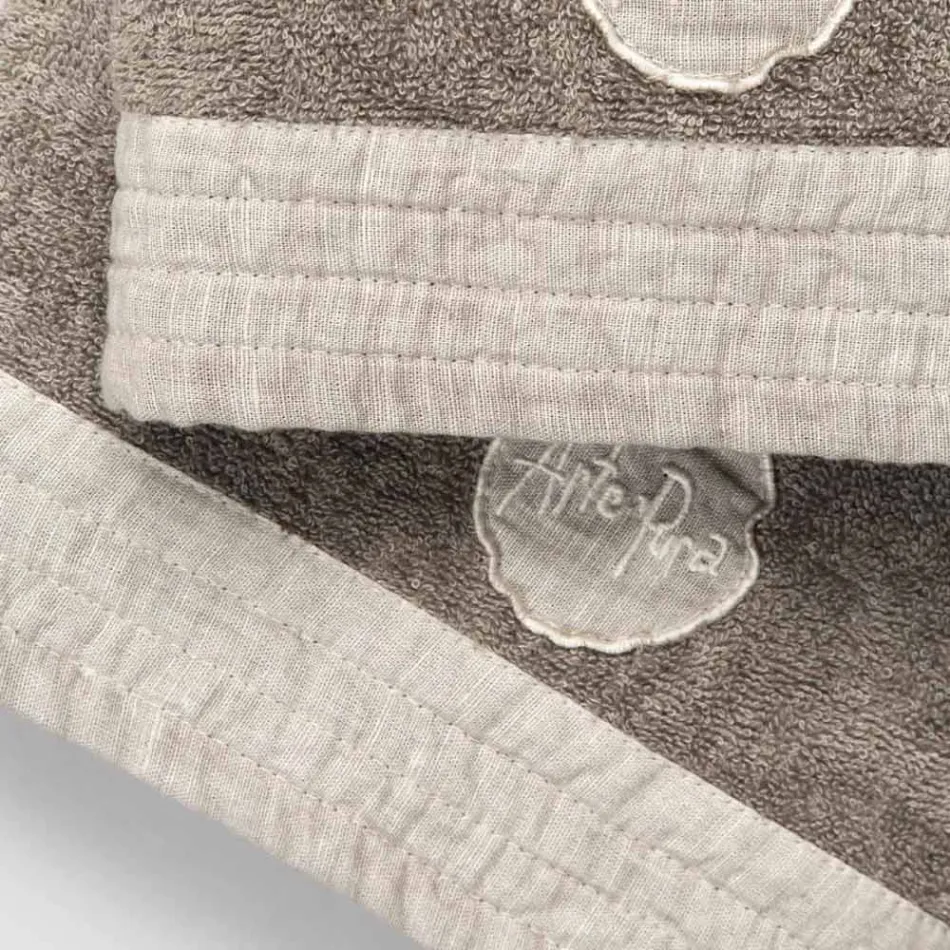 Completo Asciugamano Viso e Asciugamano Ospite in Spugna e Misto Lino - Kilim Viadurini