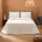 Completo Letto King Size in 100% Cotone e 10% Raso di Cotone - Dettaglio Viadurini