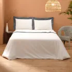 Completo Letto King Size in 100% Cotone e 10% Raso di Cotone - Dettaglio Viadurini