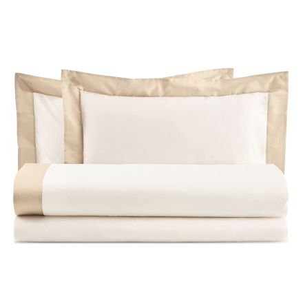 Completo Letto King Size in 100% Cotone e 10% Raso di Cotone - Dettaglio Viadurini