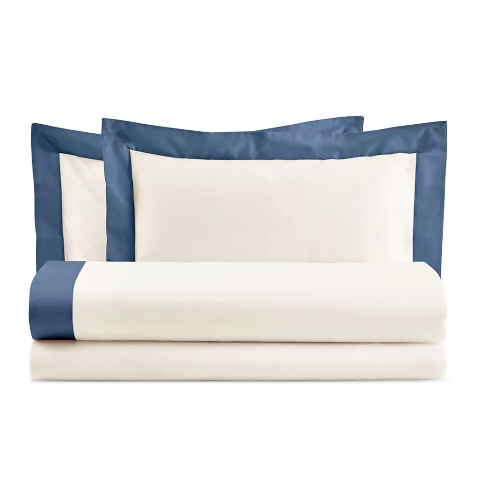 Completo Letto Matrimoniale in 100% Cotone e 10% Raso di Cotone - Dettaglio Viadurini