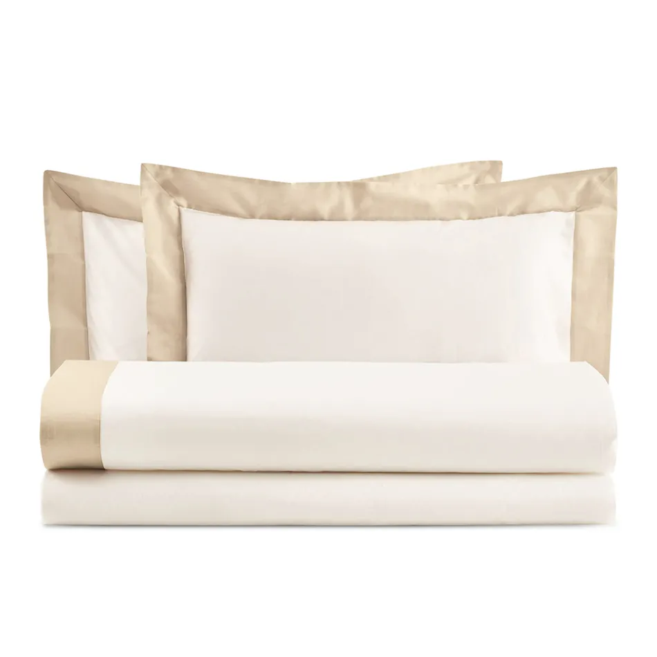 Completo Letto Matrimoniale in 100% Cotone e 10% Raso di Cotone - Dettaglio Viadurini