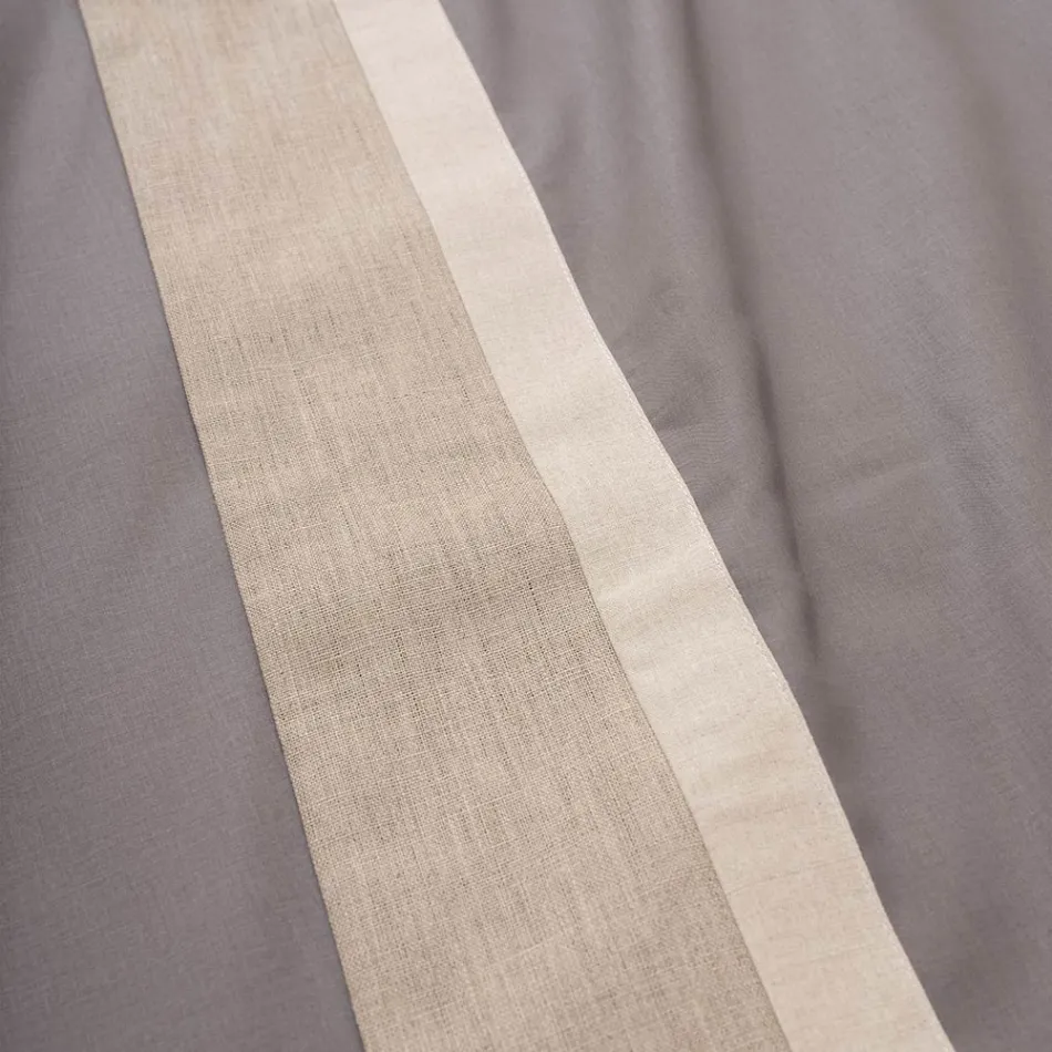 Completo Letto Matrimoniale in 90% Cotone e 10% Lino Made in Italy - Nestle Viadurini