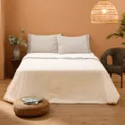 Completo Letto Matrimoniale in 90% Cotone e 10% Lino Made in Italy - Nestle Viadurini