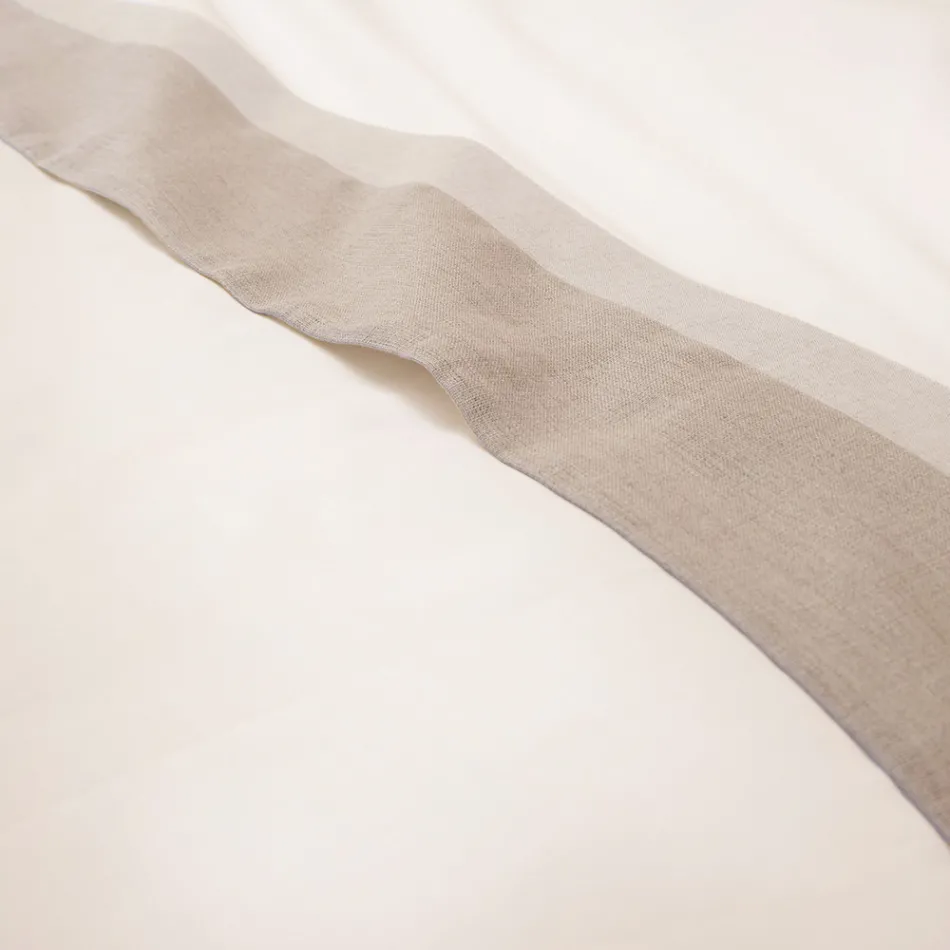 Completo Letto Matrimoniale in 90% Cotone e 10% Lino Made in Italy - Nestle Viadurini