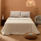 Completo Letto Matrimoniale in 90% Cotone e 10% Lino Made in Italy - Nestle Viadurini