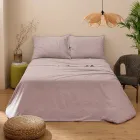 Completo Letto Matrimoniale in Puro Cotone Tinto in Capo e Sfumato - Delicacy Viadurini