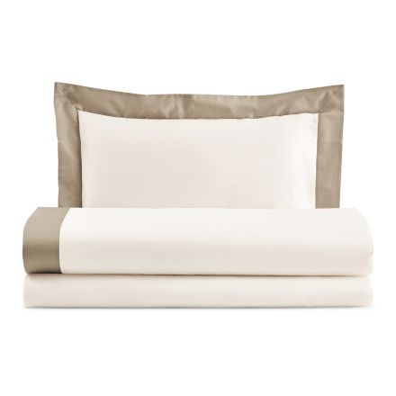 Completo Letto Una Piazza e Mezzo in 100% Cotone e 10% Raso di Cotone - Dettaglio Viadurini