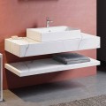 Composizione 3 Mobili Bagno Sospesa in Gres Porcellanato Alta Qualità - Rambina