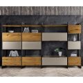 Composizione a Parete in MDF e Listellare Placcato Rovere Made in Italy - Marit