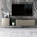 Composizione a Parete Moderna da Soggiorno in MDF Made in Italy - Linn