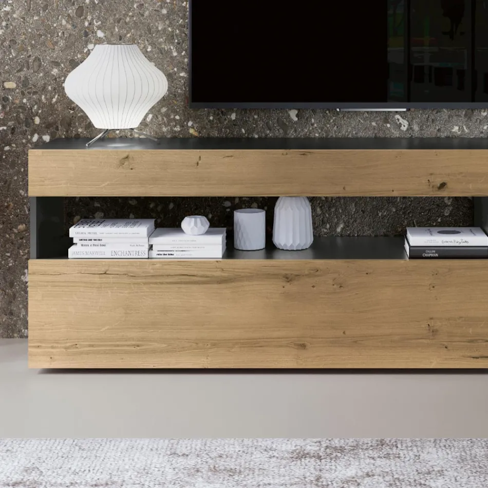 Composizione a Parete Moderna di Design in Mdf Made in Italy - Kristin  Viadurini