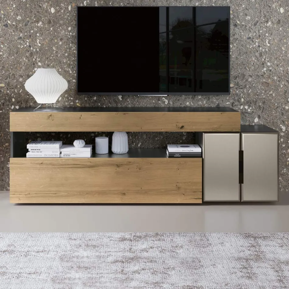 Composizione a Parete Moderna di Design in Mdf Made in Italy - Kristin  Viadurini