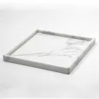 Composizione Accessori da Bagno in Marmo Bianco di Carrara Made in Italy - Tuono Viadurini