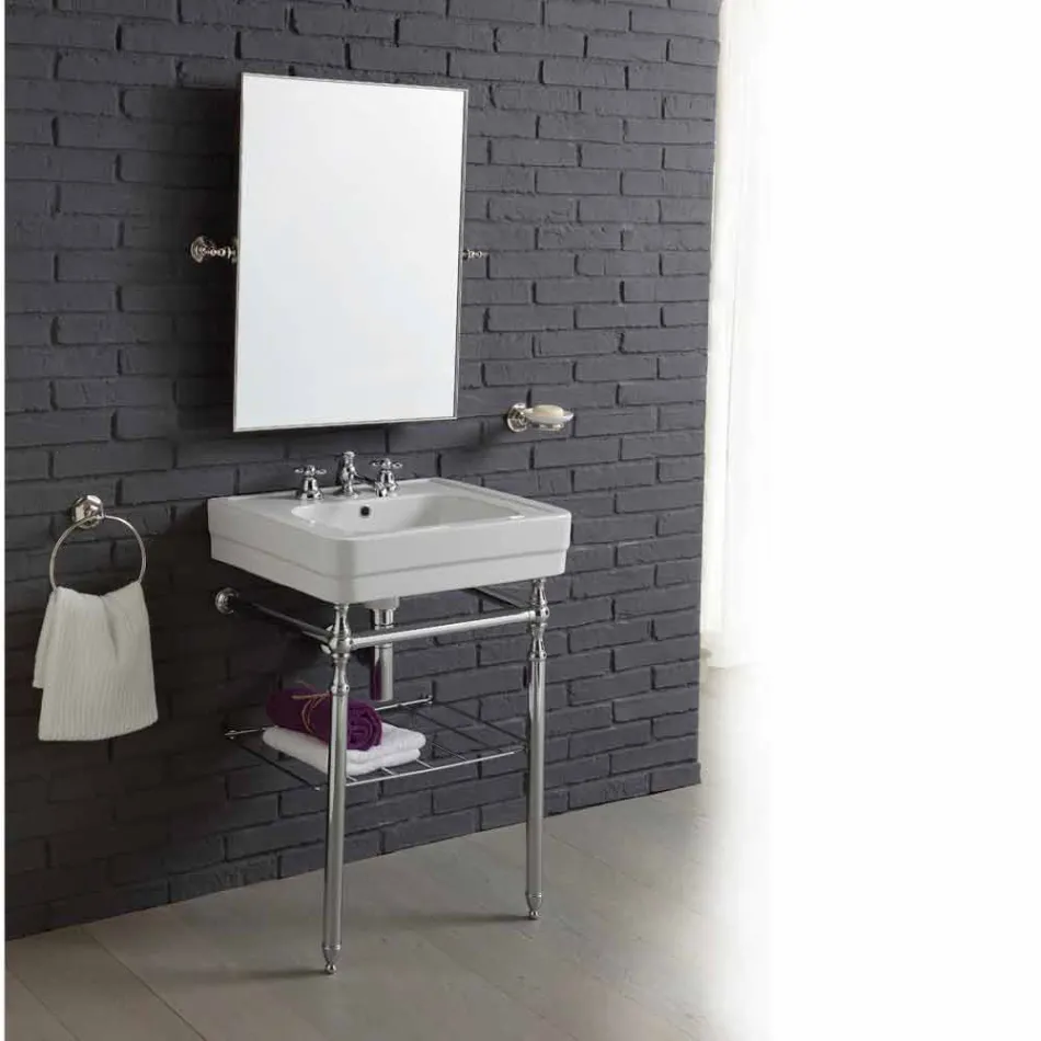 Composizione arredo bagno con lavabo su struttura metallica Beauty Viadurini