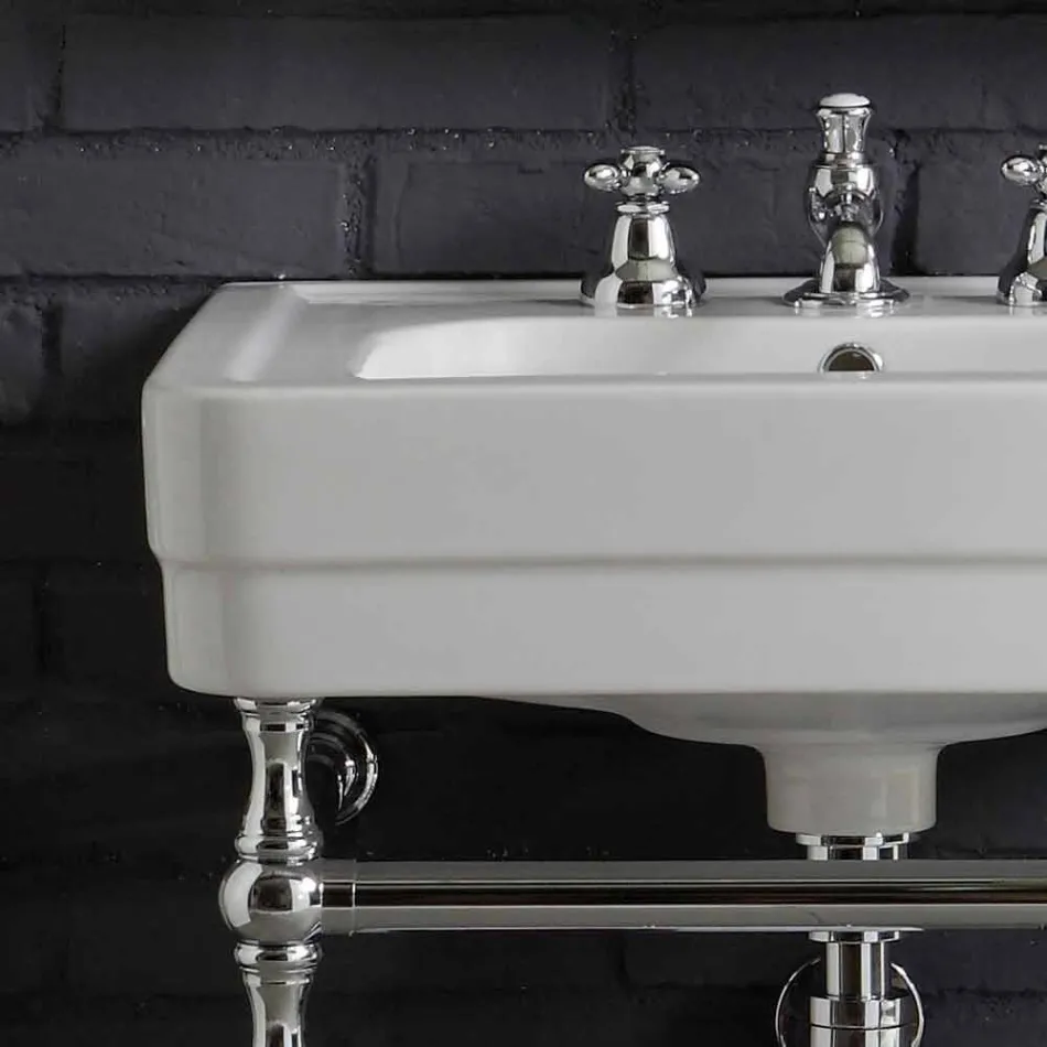 Composizione arredo bagno con lavabo su struttura metallica Beauty Viadurini