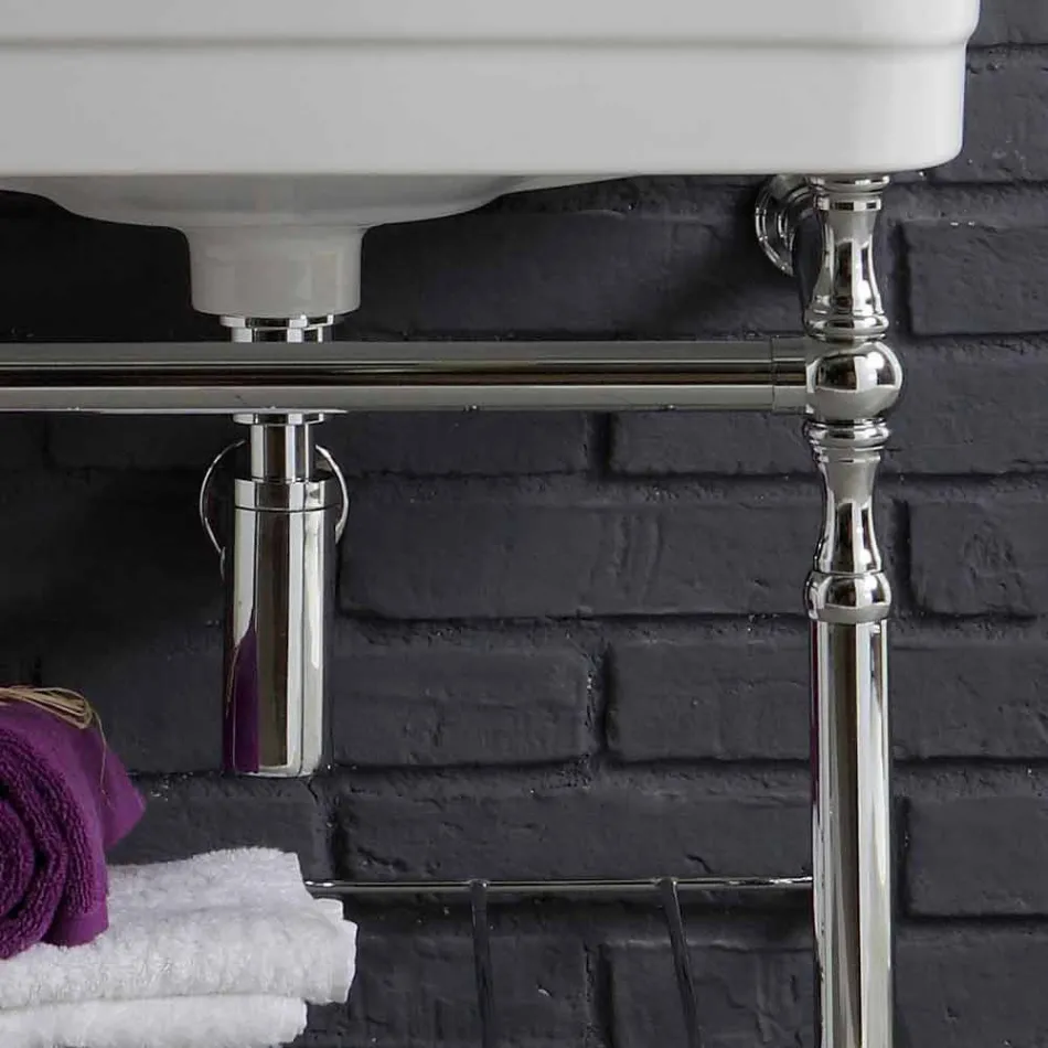Composizione arredo bagno con lavabo su struttura metallica Beauty Viadurini