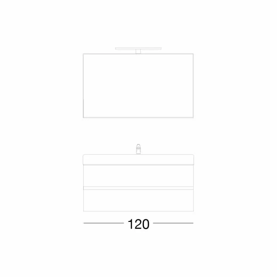 Composizione Arredo Bagno Sospesa in Fenix Grigio – Becky Viadurini