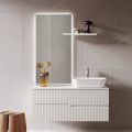 Composizione Bagno Bianca con Specchio e Mensola Made in Italy - Ares