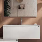 Composizione Bagno Completa di Lavabo, Base Antigraffio e Specchio Made in Italy - Dream Viadurini