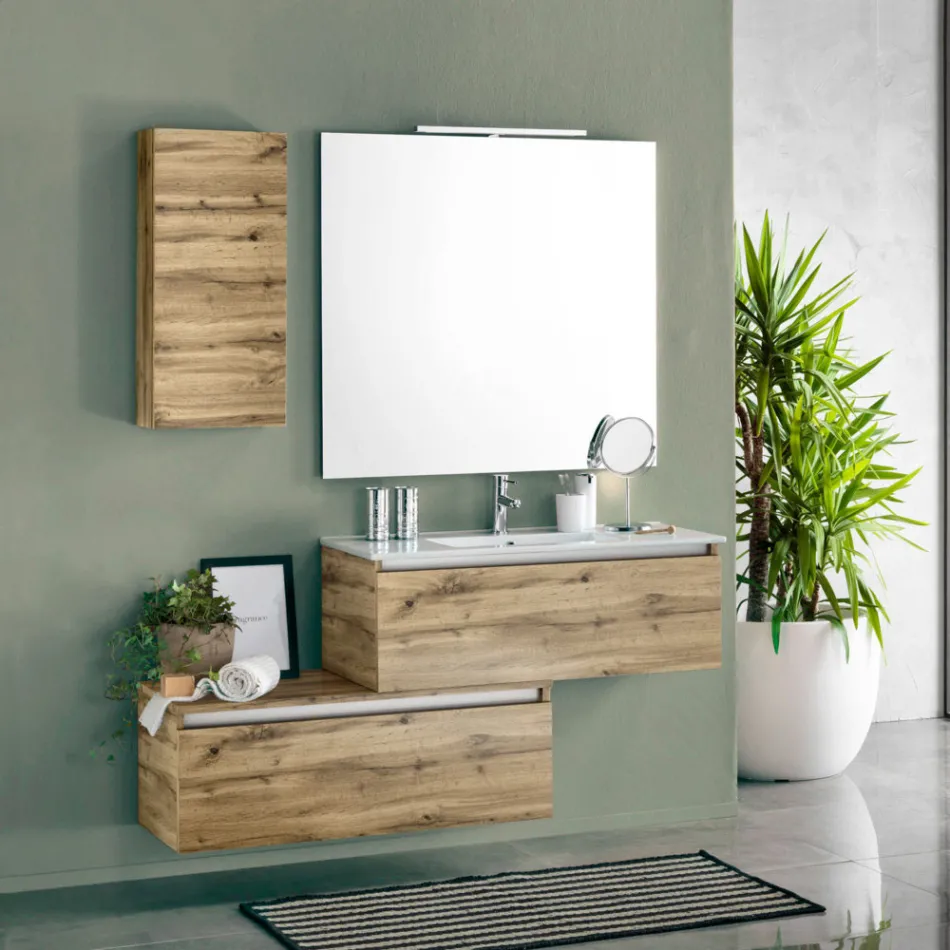 Composizione Bagno Completa di Lavabo, Base Antigraffio e Specchio Made in Italy - Dream Viadurini