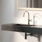 Composizione Bagno Completa di Specchio e Doppio Lavabo Made in Italy - Palom Viadurini