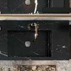 Composizione Bagno Completa di Specchio e Doppio Lavabo Made in Italy - Palom Viadurini