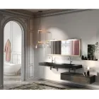 Composizione Bagno Completa di Specchio e Doppio Lavabo Made in Italy - Palom Viadurini