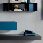 Composizione Bagno Completa di Specchio, Lavabo in Ceramica Made in Italy - Palom Viadurini