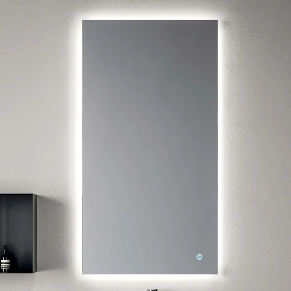 Composizione Bagno Composta da Mensola con Lavabo, Pensili e Specchio - Velaria Viadurini
