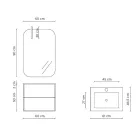 Composizione Bagno Composta da Specchio e Base Antigraffio Made in Italy - Kilos Viadurini
