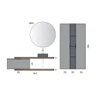 Composizione Bagno Comprensiva di 1 Base con 1 Cassetto, Lavabo e 2 Colonne - Orione Viadurini