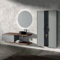 Composizione Bagno Comprensiva di 1 Base con 1 Cassetto, Lavabo e 2 Colonne - Orione