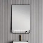 Composizione Bagno Comprensiva di 1 Base con 2 Cassetti, Lavabo e Specchio Led - Orione Viadurini