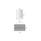 Composizione Bagno Comprensiva di 1 Base con 2 Cassetti, Lavabo e Specchio Led - Orione Viadurini