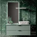 Composizione Bagno Comprensiva di 1 Base con 2 Cassetti, Lavabo e Specchio - Orione