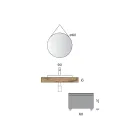 Composizione Bagno Comprensiva di Base con Ruote, Lavabo e Specchio - Titan Viadurini