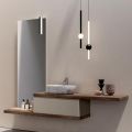 Composizione Bagno con 1 Cassetto, 2 Mensole in Quercia, Lavabo e Specchio - Titan